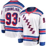 New York Rangers Mika Zibanejad #93 Fanatics White Away Premier Breakaway Player Jersey