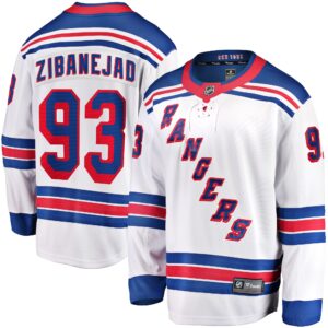 New York Rangers Mika Zibanejad #93 Fanatics White Away Premier Breakaway Player Jersey
