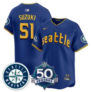 Ichiro Suzuki #51 Seattle Mariners 50th Anniversary & AL West Vapor Premier Limited Jersey - Connect