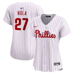 Women's Philadelphia Phillies Aaron Nola #27 White Home Limited Player Jersey