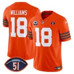 Caleb Williams #18 Chicago Bears CHI Dick Butkus Patch Throwback Vapor Limited Jersey - All Stitched