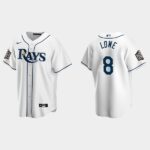 Men's Tampa Bay Rays #8 Brandon Lowe White 2020 World Series Home Jersey
