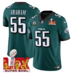 Men's #55 Brandon Graham Green 2025 Super Bowl LIX Patch F.U.S.E. Sewn Jersey