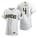 Men's  Arizona Diamondbacks #4 Ketel Marte White Golden Edition Jersey