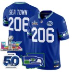 Sea Town #206 Seattle Seahawks Super Bowl LX Patch Game Jersey - All Stitched