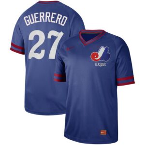Men's  Montreal Expos #27 Vladimir Guerrero Cooperstown Collection Legend V-Neck Jersey