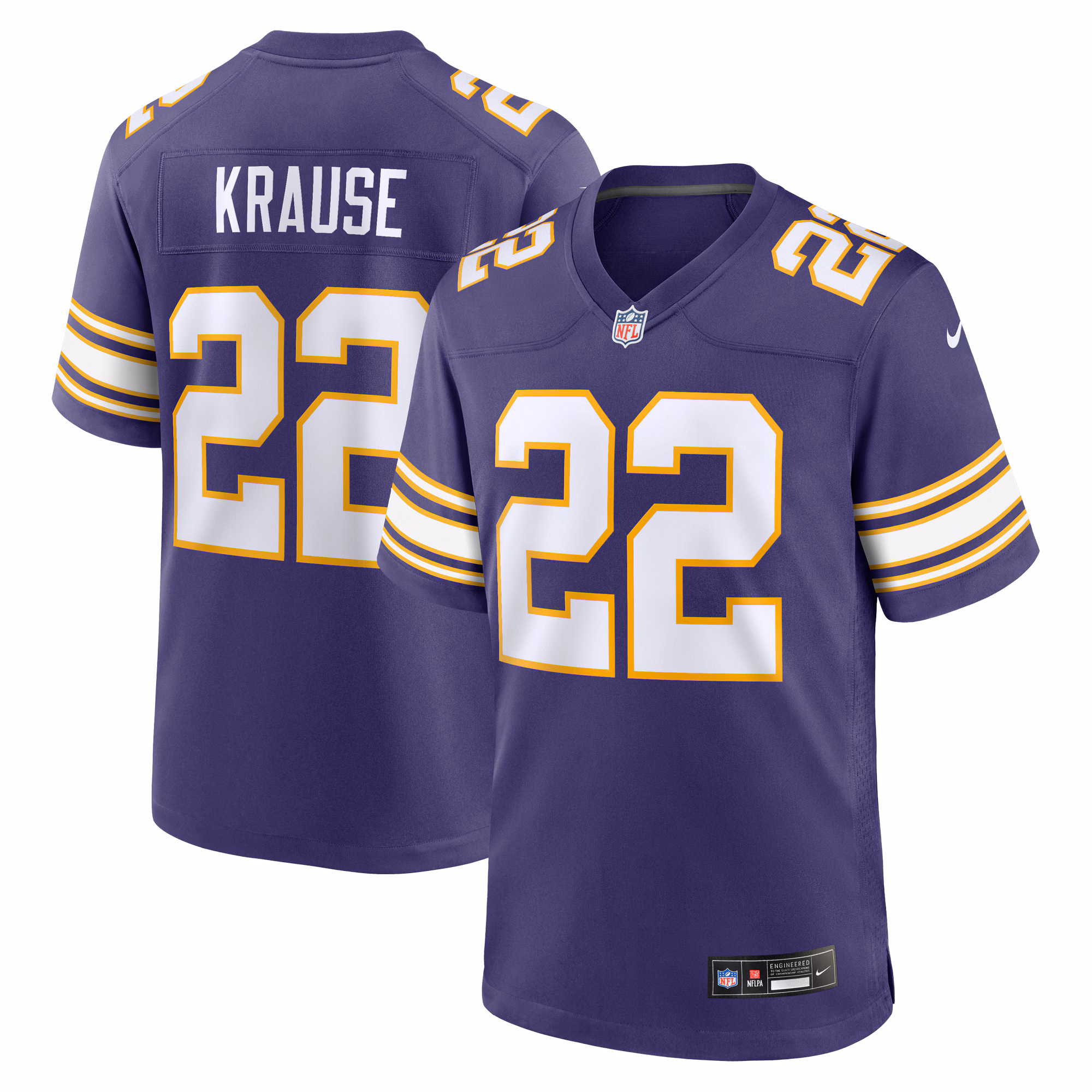 Paul Krause Minnesota Vikings Classic Retired Player Jersey - Purple
