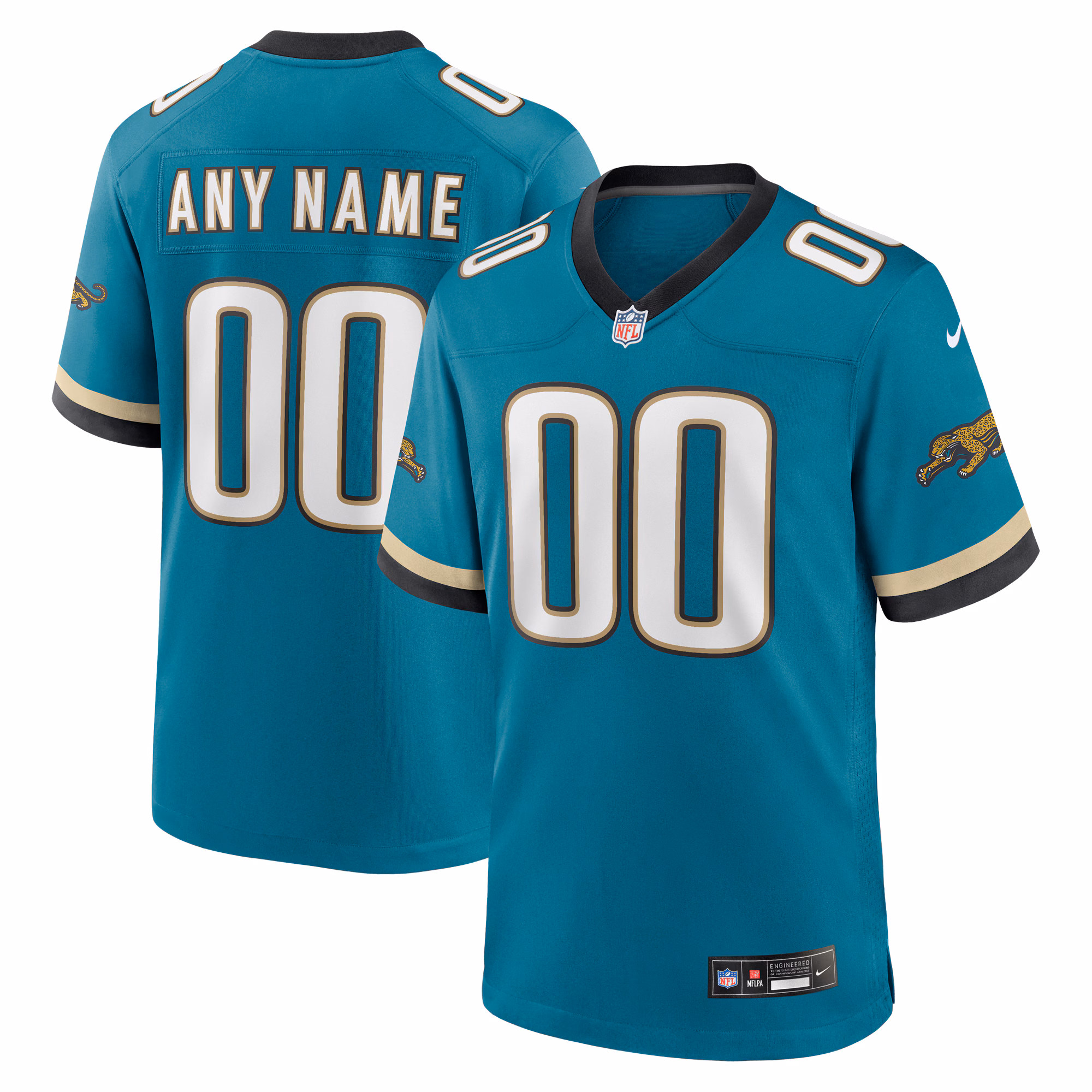 Jacksonville Jaguars #00 Prowler Throwback Custom Game Jersey - Teal