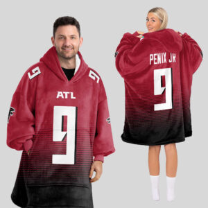 Adult 9 Atlanta Football Unisex Blanket Hoodie