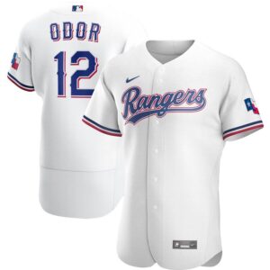 Men's  Texas Rangers #12 Rougned Odor White Home 2020 Player Jersey