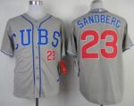 Chicago Cubs #23 Ryne Sandberg Grey Alternate Road Cool Base Stitched Jersey
