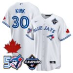 Alejandro Kirk #30 Toronto Blue Jays 50th Red Maple Leaf Patch World Series Limited Jersey Stitched - White