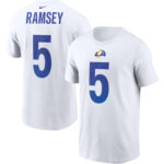 Men's Jalen Ramsey White Los Angeles Rams Player Name & Number T-Shirt