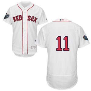 Boston Red Sox #11 Rafael Devers White Flexbase Collection 2018 World Series Stitched Jersey