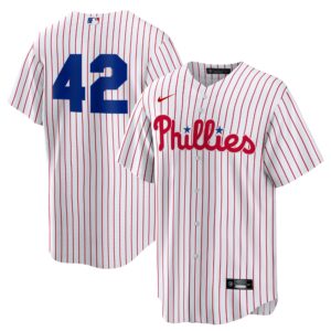Philadelphia Phillies White Home  2025 Jackie Robinson #42 Day Replica Jersey