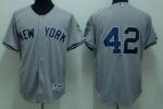 Men's New York Yankees #42 Mariano Rivera Stitched Grey Jersey