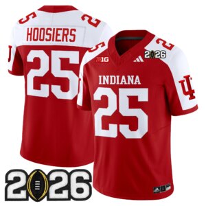 #25 Hoosiers #25 Ndiana Hoosiers IND 2026 CFP Final Patch Vapor Limited Jersey V2 - All Stitched