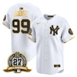 Aaron Judge #99 New York Yankees 27 Time Champions Patch Vapor Premier Limited Jersey - White Gold