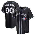 Custom #00 Toronto Blue Jays Fashion Replica Black Out Jersey