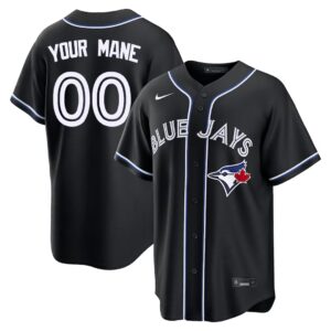 Custom #00 Toronto Blue Jays Fashion Replica Black Out Jersey