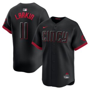 Men's Cincinnati Reds Barry Larkin  Black City Connect Limited Player Jersey