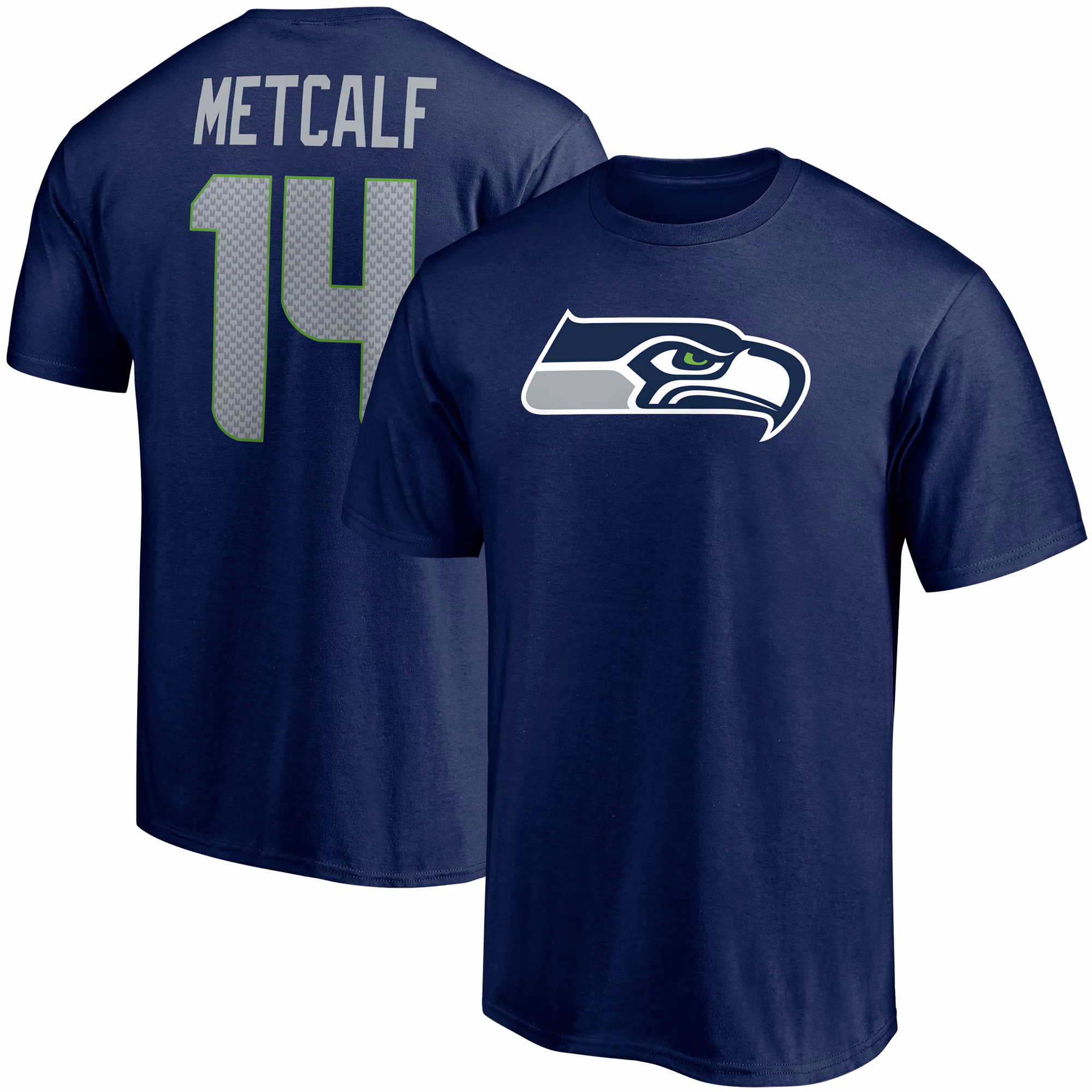 Men's DK Metcalf College Navy Seattle Seahawks Player Icon Name & Number T-Shirt