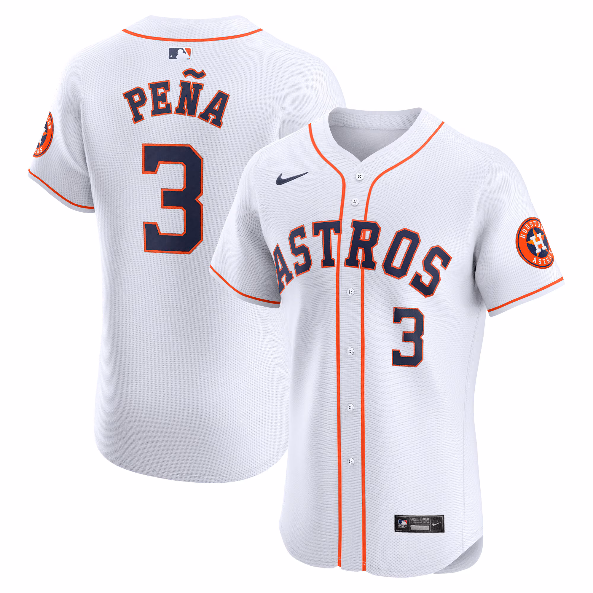 Houston Astros Jeremy Peña #3 White Home Elite Player Jersey
