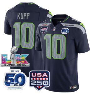 Cooper Kupp #10 Seattle Seahawks Super Bowl LX 250th Patch Vapor Limited Game Jersey - All Stitched