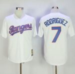 Mitchell And Ness Texas Rangers #7 Ivan Rodriguez White Throwback Stitched Jersey
