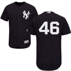 New York Yankees #46 Andy Pettitte Navy Blue Flexbase Collection Stitched Jersey