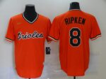 Men's Baltimore Orioles #8 Cal Ripken Jr. Orange Pullover Cooperstown Collection Stitched  Jersey