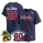 Drake Baldwin #30 Atlanta Braves 60th Patch Alternate Limited Player Jersey - Navy
