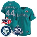 Julio Rodríguez #44 Seattle Mariners 250th Anniversary & AL West Vapor Premier Limited Jersey - Teal