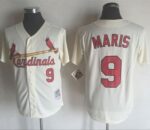 Mitchell And Ness 1967 St. Louis Cardinals #9 Roger Maris Cream Throwback Stitched Jersey