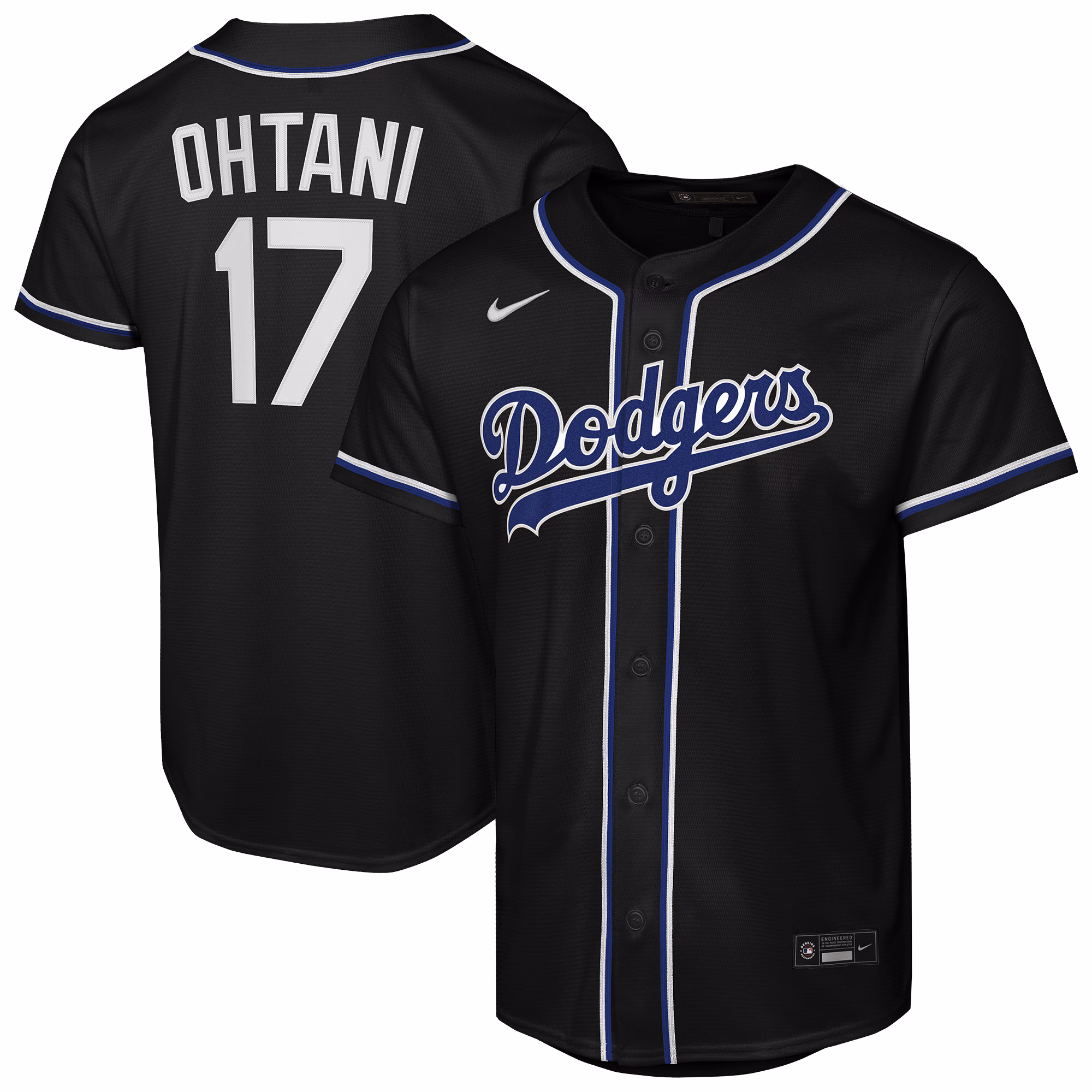 Youth Los Angeles Dodgers Shohei Ohtani #17 Black Fashion Replica Player Jersey
