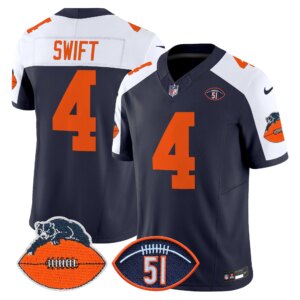 D'Andre Swift #4 Chicago Bears CHI Dick Butkus Patch Throwback Vapor Limited Jersey - All Stitched
