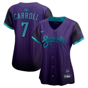 Women's Arizona Diamondbacks Corbin Carroll #7 Purple 2025 City Connect Limited Player Jersey