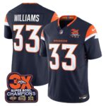 Javonte Williams Denver Broncos-Time Champions Patch Vapor Limited Jersey - All Stitched