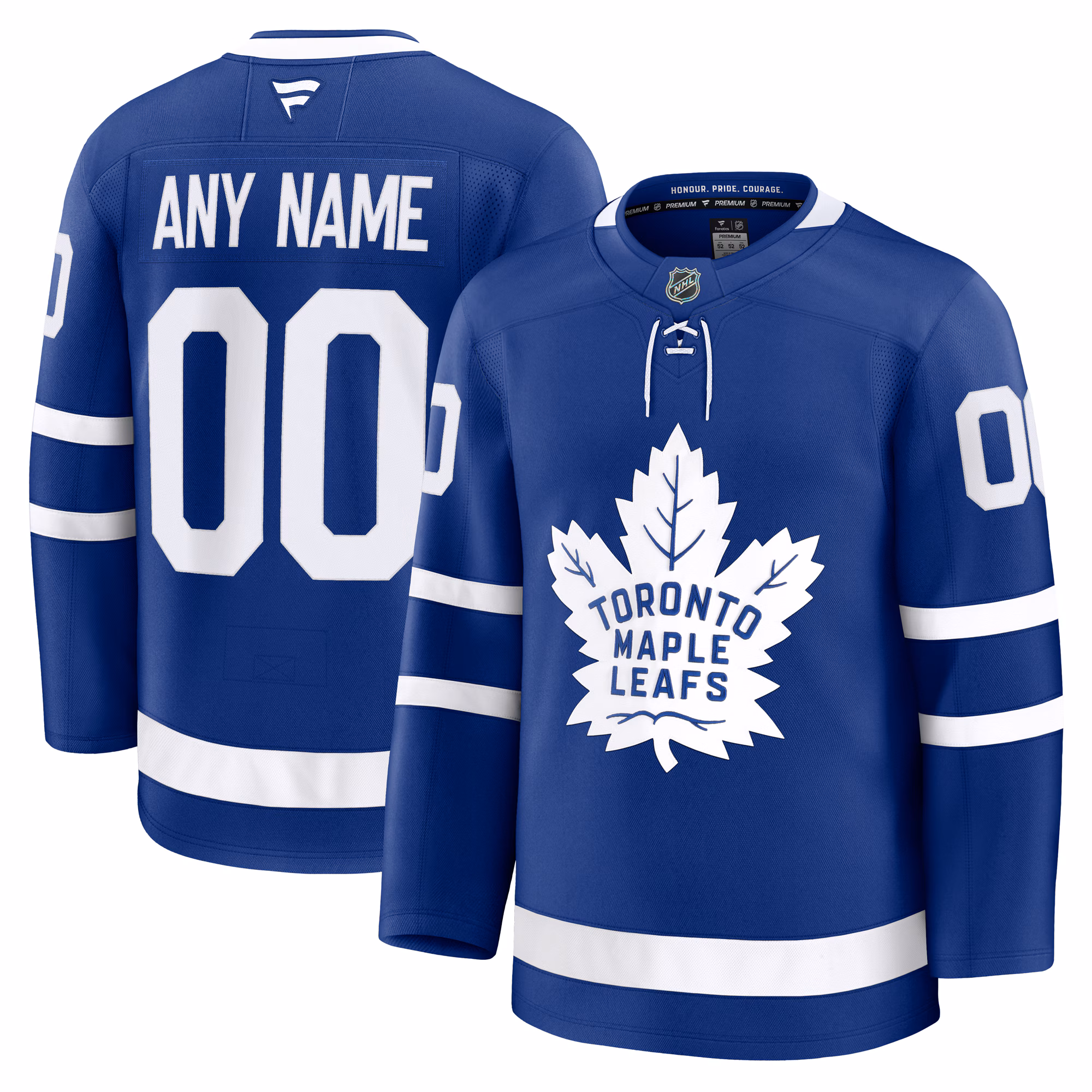 Toronto Maple Leafs Fanatics Blue Home Premium Custom #00 Jersey