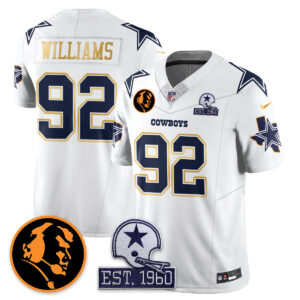 Quinnen Williams # 92 Dallas Cowboys Vapor Limited Gold Jersey - John Madden Patch - All Stitched