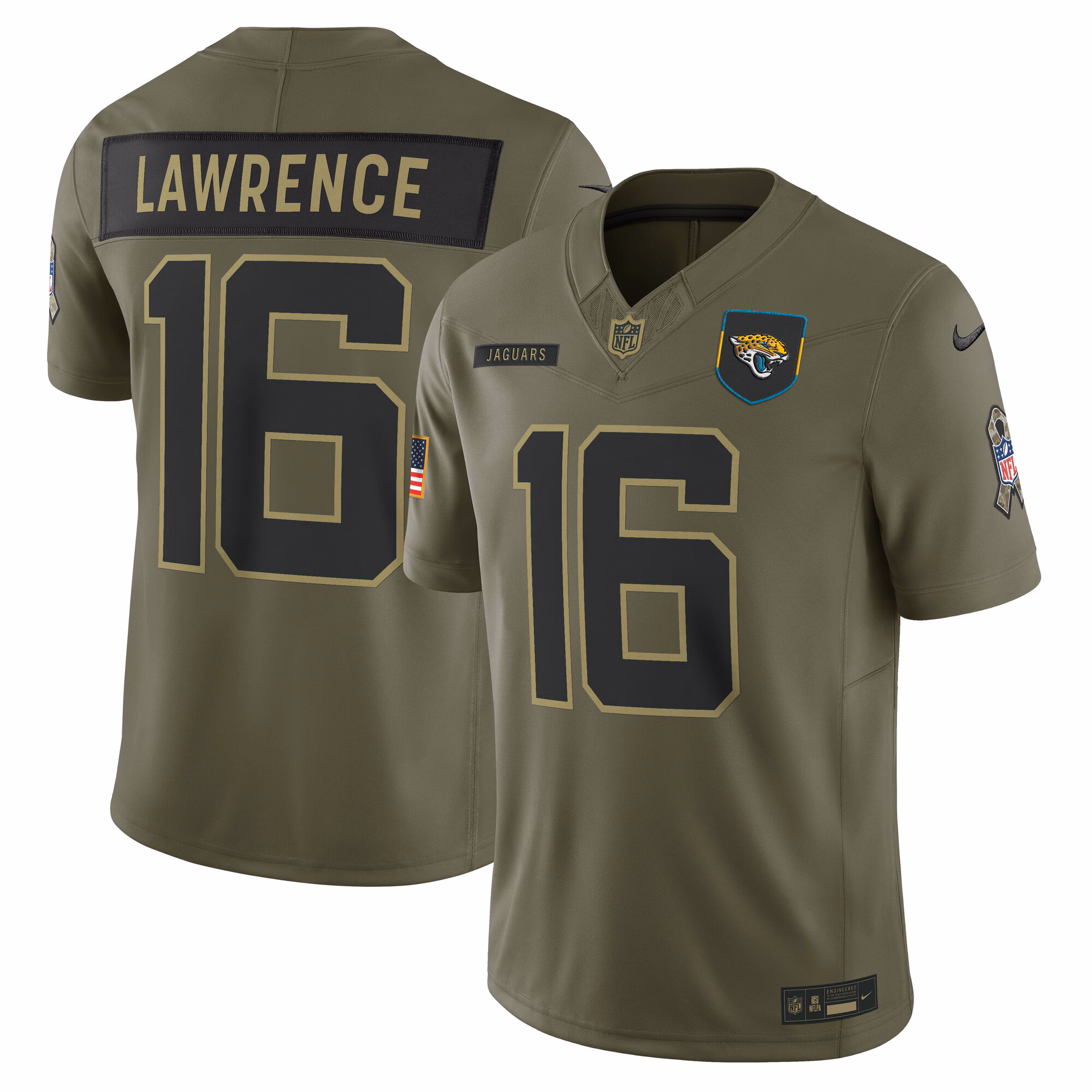 Trevor Lawrence #16 Jacksonville Jaguars 2025 Salute to Service Limited Jersey - Olive