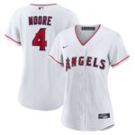Women's Los Angeles Angels Christian Moore #4 White Home Replica Jersey
