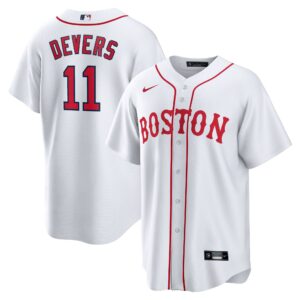 Men's Boston Red Sox Rafael Devers  White 2021 Patriots' Day Official Replica Player Jersey