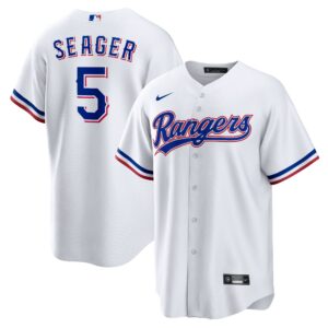 Men's Texas Rangers #5 Corey Seager  White Home Replica Player Jersey