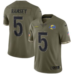 Jalen Ramsey Los Angeles Rams  2022 Salute To Service Limited Jersey - Olive