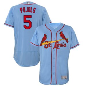 St. Louis Cardinals #5 Albert Pujols Light Blue Flexbase Collection Stitched Jersey