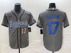 Men's Los Angeles Dodgers #17  Grey Shohei Ohtani Jersey