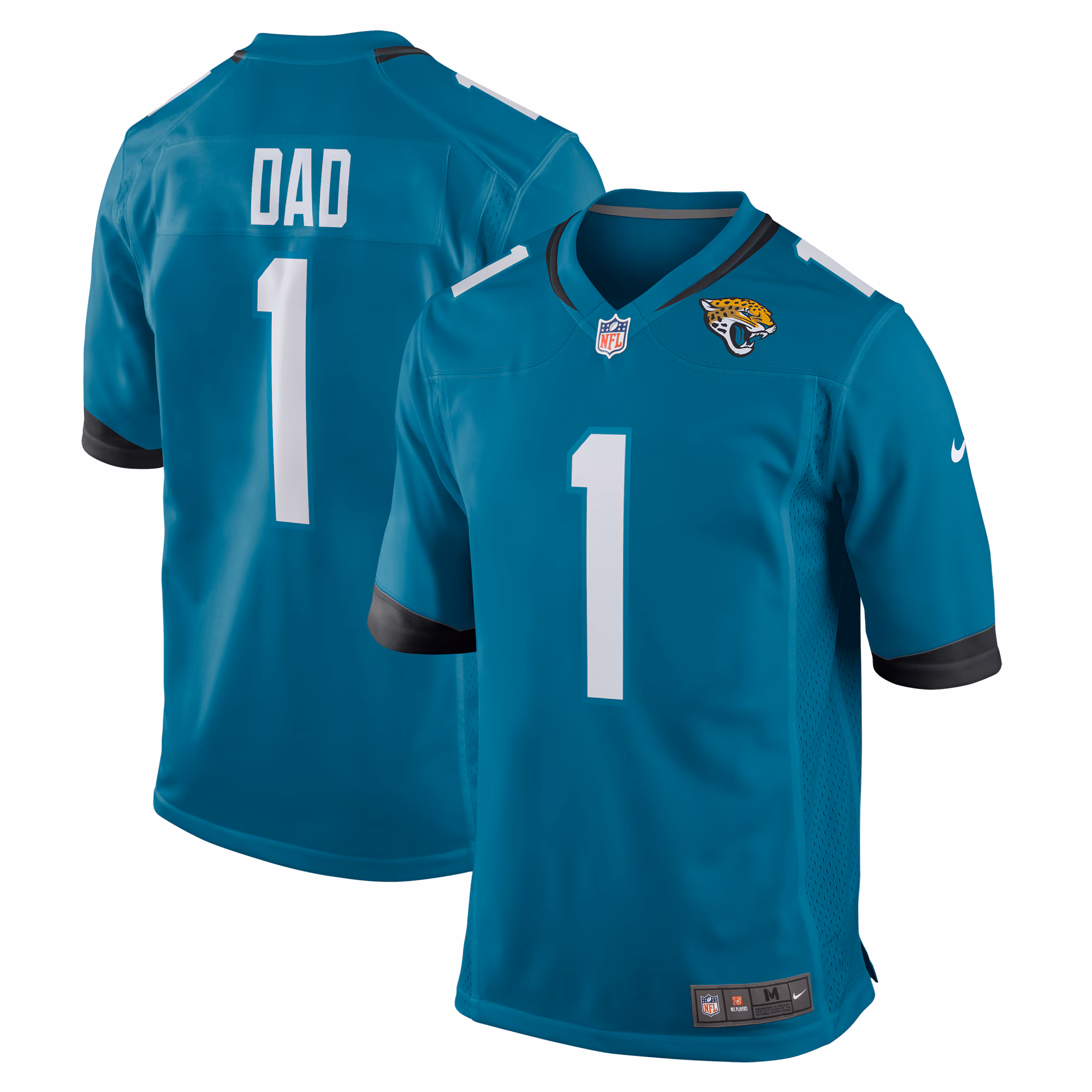Number 1 Dad #1 Jacksonville Jaguars Game Jersey - Teal