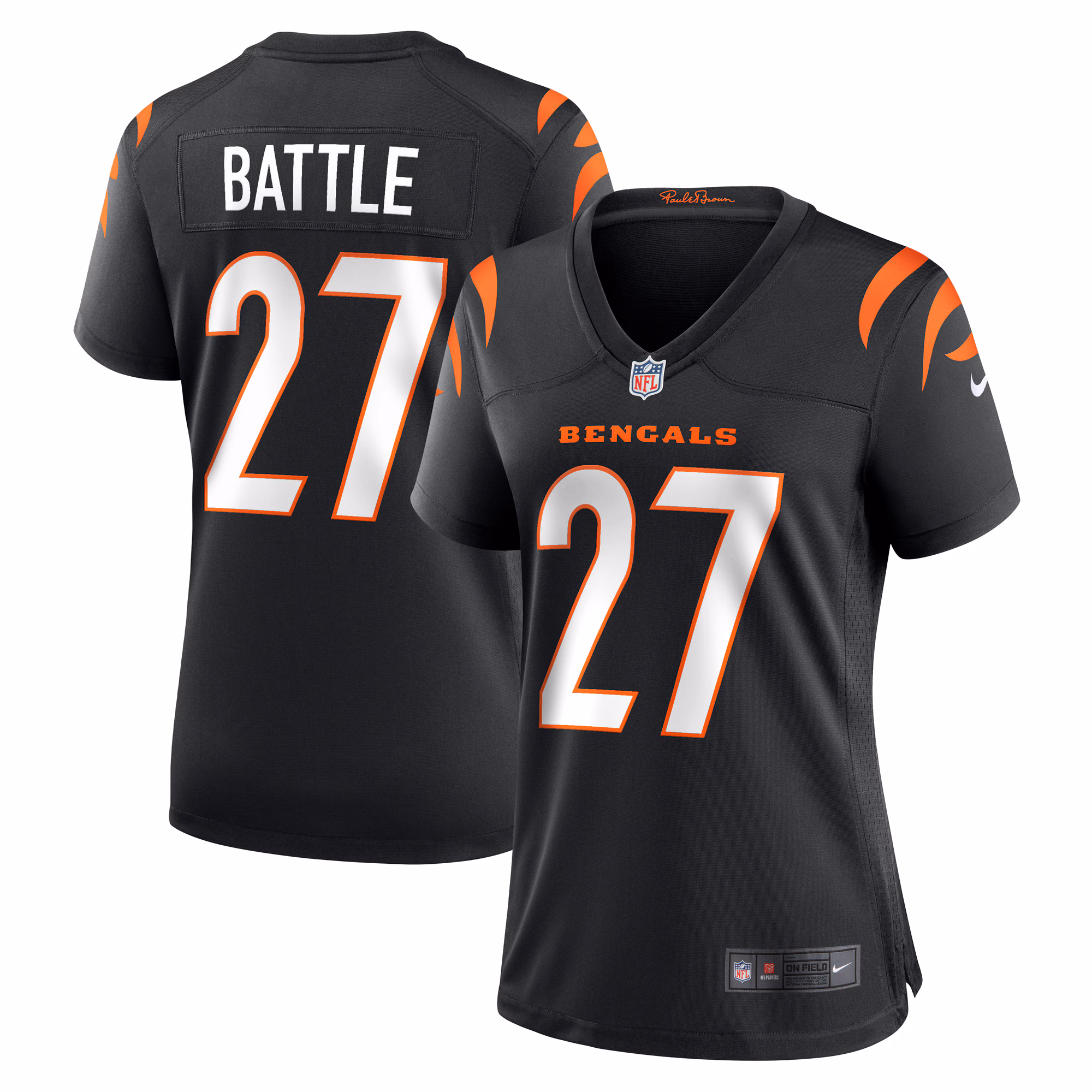 Battle Cincinnati Bengals Women's Team Game Jersey -  Black