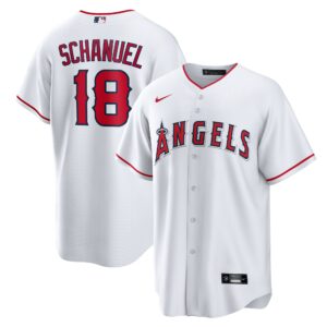 Los Angeles Angels Nolan Schanuel #18 White Home Replica Jersey